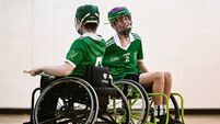 Cormac Nolan plays for Leinster in Inteprovincial Wheelchair Hurling in Carlow