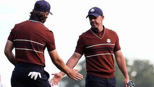 Ryder Cup live: McIlroy and Fleetwood lead Europe to another strong start