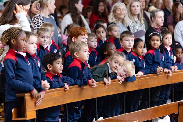 Pupils pictured during the opening ceremony in Askea Church