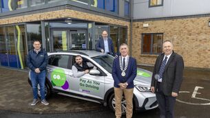 <p>(Left to right) Sean Cody, Daniel Ralston, Kieran Comerford, cllr Paul Doogue and Padraig O'Gorman at the GoCar launch</p>