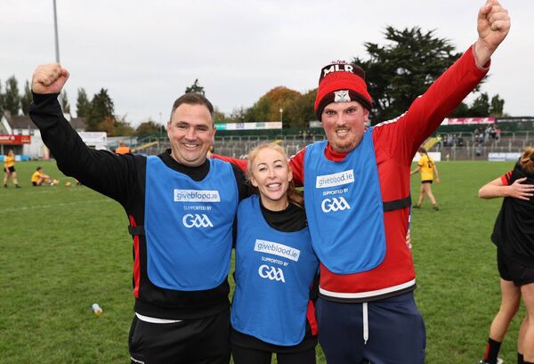 Bill McCormack, Marie Coady and Shea Hayes show their delight at the final whistle Photo: Pat Ahern Bill McCormack, Marie Coady and Shea Hayes show their delight at the final whistle Photo: Pat Ahern