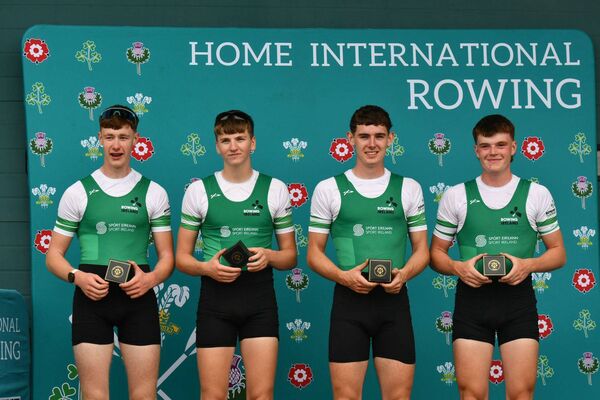 Michael Duke, second from left, and his Irish team-mates Michael Duke, second from left, and his Irish team-mates