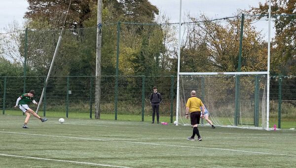 Mikey Hand converts a second half penalty for St. Mary’s Academy Carlow CBS Mikey Hand converts a second half penalty for St. Mary’s Academy Carlow CBS