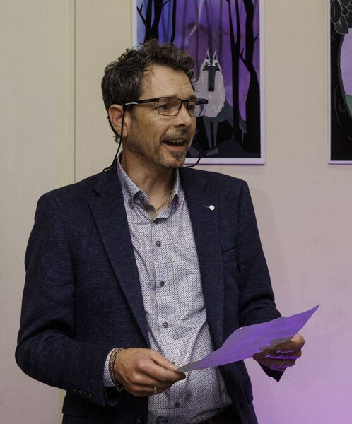 County librarian John Shortall speaking at the book launch