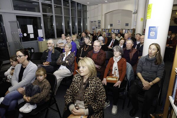 The large attendance at the launch of 'The Last Irish Wolf' by John MacKenna in Carlow library