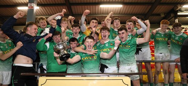 St Martin's captain Aaron Dowling lifts the CENTAL MFC 'A' trophy after their exciting win over Palatine  St Martin's captain Aaron Dowling lifts the CENTAL MFC 'A' trophy after their exciting win over Palatine