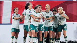 Abbie Larkin pounces at death to send Ireland into top tier of Nations League  Abbie Larkin pounces at death to send Ireland into top tier of Nations League