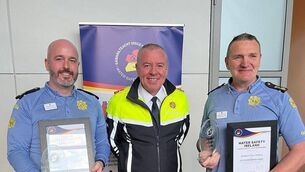 <p>Garda Colin Mallick and Sergeant Paul O'Shea, both based in Carlow Garda Station, were presented with awards for their life-saving work, pictured with Superintendent Anthony Farrell. Photo: David Branigan </p> <p>Garda Colin Mallick and Sergeant Paul O'Shea, both based in Carlow Garda Station, were presented with awards for their life-saving work, pictured with Superintendent Anthony Farrell. Photo: David Branigan </p>