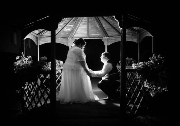 Tommy Fogarty and Lisa Fogarty at a bandstand on their wedding day. Photo by John O’Carroll. Tommy Fogarty and Lisa Fogarty at a bandstand on their wedding day. Photo by John O’Carroll.