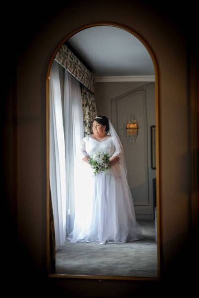 Lisa Fogarty in her dress made by Brendan Byrne. Photo by John O’Carroll. Lisa Fogarty in her dress made by Brendan Byrne. Photo by John O’Carroll.