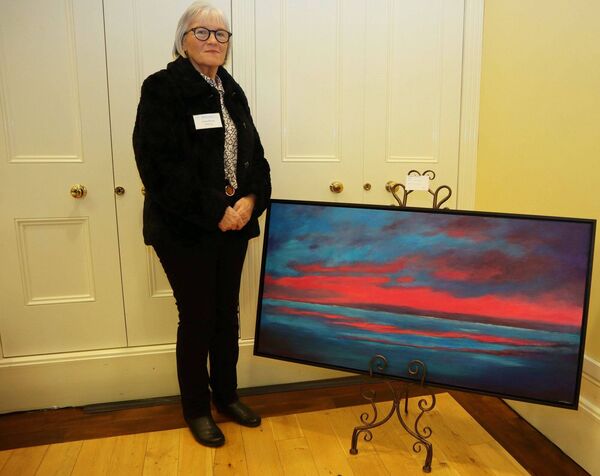 Anne Marie Kearns with one of her pieces at the exhibition