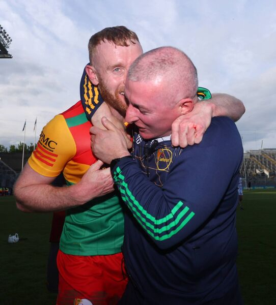 Paul Doyle and Tom Mullally celebrate winning the 2023 Joe McDonagh Cup Final, Croke Park. Photo: ©INPHO/Tom Maher Paul Doyle and Tom Mullally celebrate winning the 2023 Joe McDonagh Cup Final, Croke Park. Photo: ©INPHO/Tom Maher