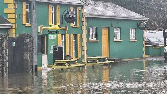 Storm Claudia brings flooding to Blackwater village in Co Wexford