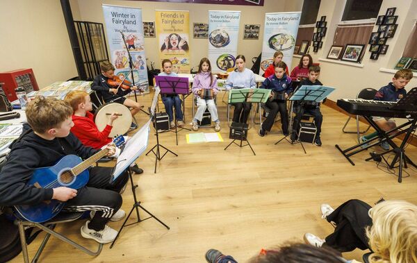 Yvonne Bolton's trad group performing at the launch of her book Yvonne Bolton's trad group performing at the launch of her book