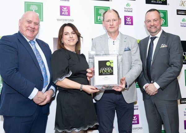 Bernadette and Jim Murphy from Murphy's Craft Butchers in Tullow with judges at the recent Good Food Ireland Awards Bernadette and Jim Murphy from Murphy's Craft Butchers in Tullow with judges at the recent Good Food Ireland Awards