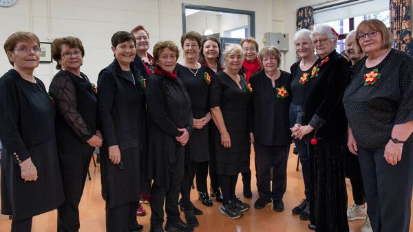 Singers from the Carlow Community Choir at the rehearsal for Maksym Lozovyi Christmas Concert in Askea Parish Centre in Carlow, Ireland on 14 November 2025.