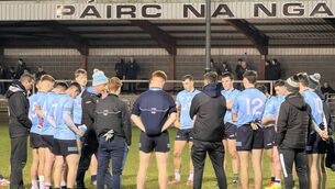 <p>SEY Carlow have a debrief after losing the Senior Football League Division 2 final to ATU Donegal in Ballymacnab</p>