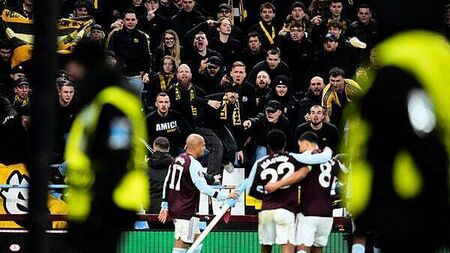 Donyell Malan scores twice but Aston Villa win is marred by trouble in away end