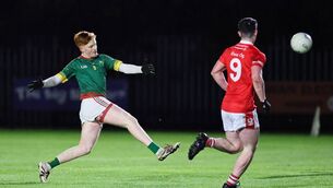 <p>Bobby Daly (Michael Davitts) fires a shot with the outside of his boot in the first half against Eire Og. Phots: Pat Ahern.</p> <p>Bobby Daly (Michael Davitts) fires a shot with the outside of his boot in the first half against Eire Og. Phots: Pat Ahern.</p>