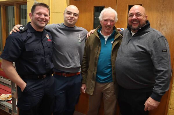 Colleagues and good friends Dermot Scully, Ro Boyle, John Comerford and Alan Owens at Alan's recent retirement function