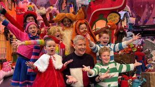 <p>Children rehearsing with Patrick Kielty ahead of tonight's Toy Show </p>