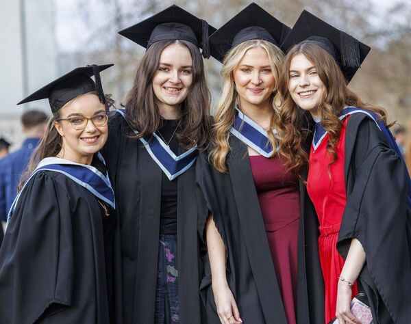 Kayla White, Rebecca Mansfield, Roisin Dobbyn and Dearbhail Cassidy on their recent graduation day at Carlow College Kayla White, Rebecca Mansfield, Roisin Dobbyn and Dearbhail Cassidy on their recent graduation day at Carlow College