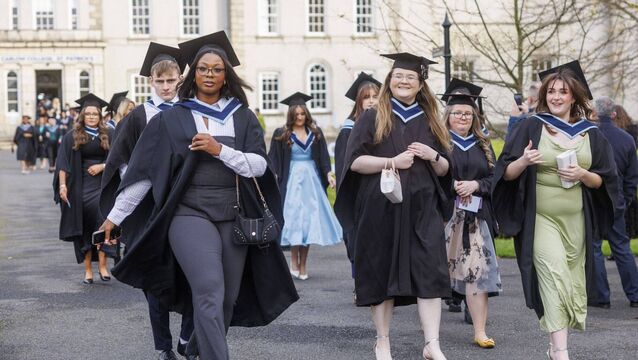 <p>Graduands on their way to Carlow cathedral for the college graduation ceremony</p>