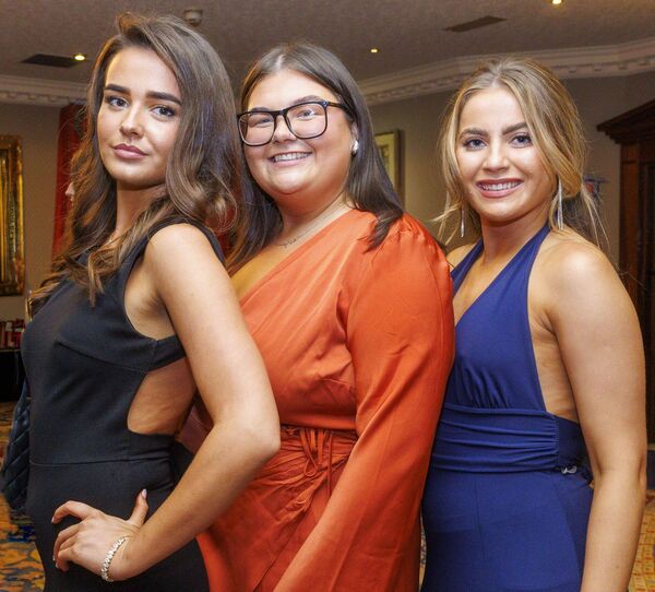 Jane Bride, Eva McTague and Emma Fitzpatrick pictured at the SETU PR and Media Ball in the Seven Oaks Hotel in Carlow