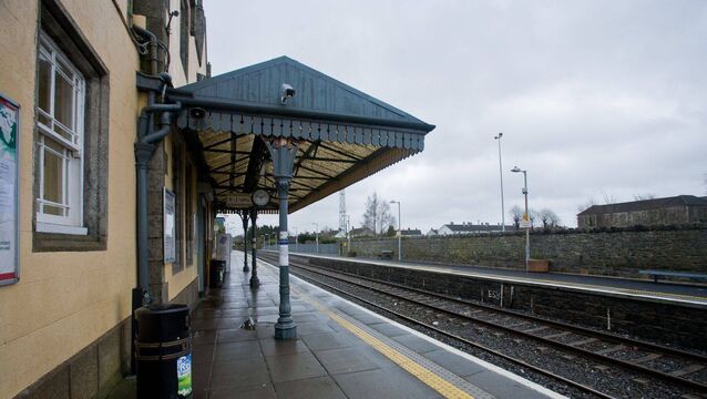 <p>Carlow train station, where the Dublin-bound train was halted for over half an hour Photo: Michael O'Rourke</p>