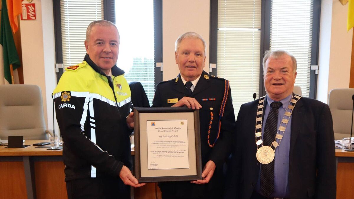 Padraig receives good citizen award for his years of service in Carlow 