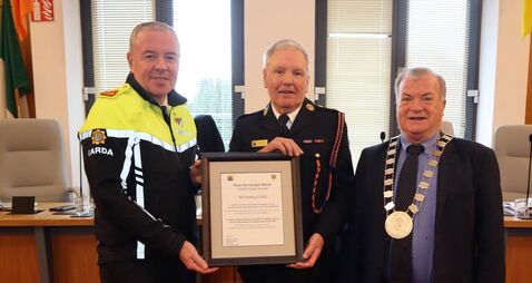 Padraig receives good citizen award for his years of service in Carlow 