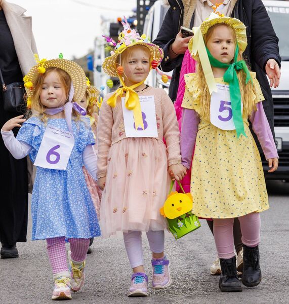 April: Sisters Aida, Mia and Frankie Kelly at the Hacketstown Easter Parade