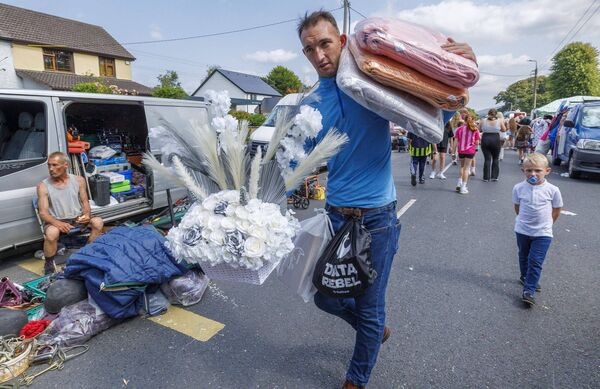 August: Nathan Mackey after doing some bargain hunting at the Borris Fair August: Nathan Mackey after doing some bargain hunting at the Borris Fair