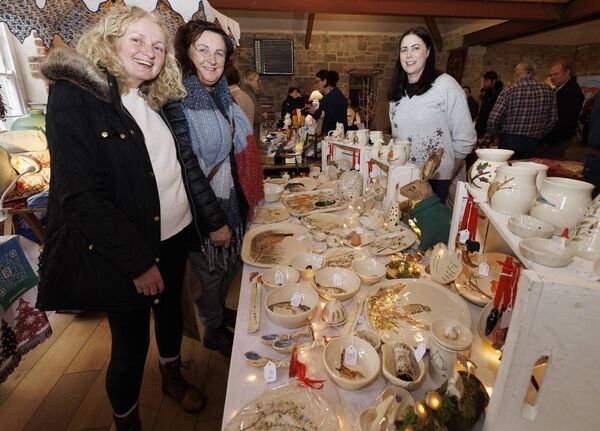 Sandra O’Neill (A Million Hares Ceramics) is pictured with Helen Doyle and Ann Griffin 