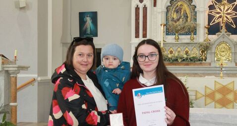 Castledermot student awarded prestigious Papal Cross 