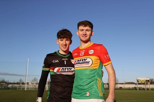 Brothers Ben and Adam McCarron, who represented Carlow in the O'Byrne Cup Photo: Pat Ahern