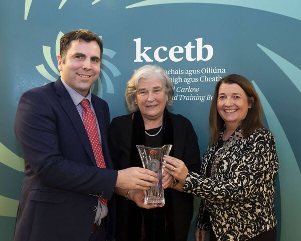 Margaret Devine of Borris College with Pat Coffey and cllr Andrea Dalton