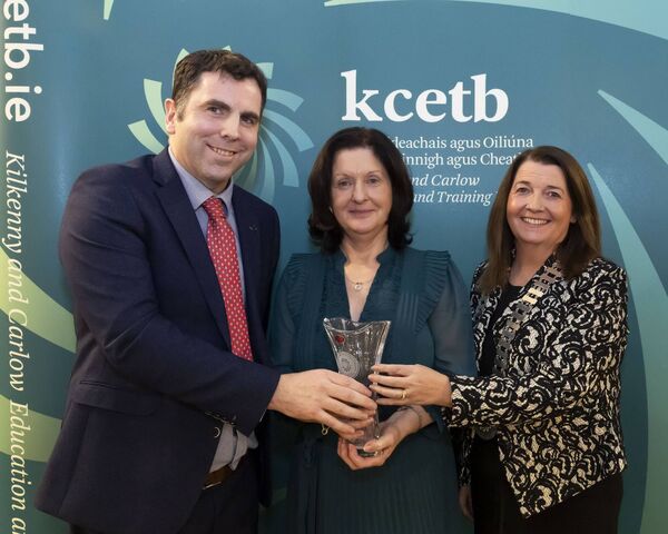 Rita Scully of Borris College with Pat Coffey and cllr Andrea Dalton