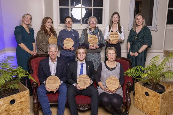 Franek Dobronski from Carlow, centre front, was among the winners of Outstanding Achievement Awards at the An Taisces annual Climate Ambassador Awards