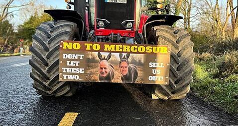Farmers take part in rolling protest against Mercosur deal