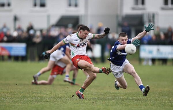 Shane Clarke scores Carlow's last point to secure the win over Laois un Rathvilly. Photo: Pat Ahern