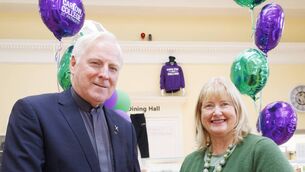<p>President of Carlow College, Fr Conn Ó Maoldhomhnaigh makes a presentation to mark the retirement of Dr Margaret Murphy, Vice President for Academic Affairs and Registrar Photo: Michael O'Rourke Photography</p>