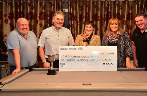Pool league racks up €1,400 for Carlow/Kilkenny home care team