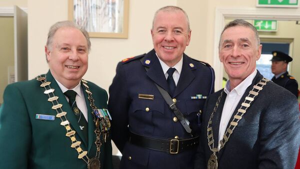 Dan Carrol from IUNVAl, Superintendent Anthony Farrell and Mayor of Carlow Paul Doogue