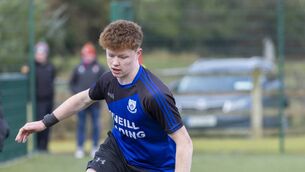 <p>St. Joseph’s Mark Buggy bagged himself a hat-trick in his side's win over St. Fiacc’s. Photos: Michael O'Rourke.</p>