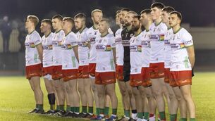 <p>The Carlow team line up for the O’Byrne Shield Final. Photo: Michael O'Rourke</p>