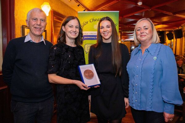 Emma Uí Bhroin presented the GAA medal for the promotion of Irish to Seán Mac Eochaidh, Laoise Ní Mheachair and Michaela Ní Dhonnchú from Club Naomh Bríd, Míseal Emma Uí Bhroin presented the GAA medal for the promotion of Irish to Seán Mac Eochaidh, Laoise Ní Mheachair and Michaela Ní Dhonnchú from Club Naomh Bríd, Míseal