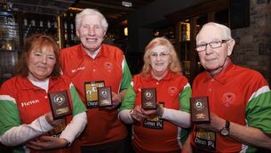 <p>The Bennekerry and District Active Retired Indoor Bowling Team. Left to right: Helen Foley, Michael Doyle, Ann Dunne and skipper, George Nolan. Missing from photo is Mary McDonald</p>