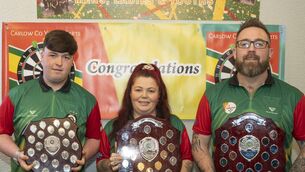 <p>Carlow's winning captains - Jack Courtney (Youths), Samantha Sheehy (Womens) and Niall Culleton (Mens)</p> <p>Carlow's winning captains - Jack Courtney (Youths), Samantha Sheehy (Womens) and Niall Culleton (Mens)</p>