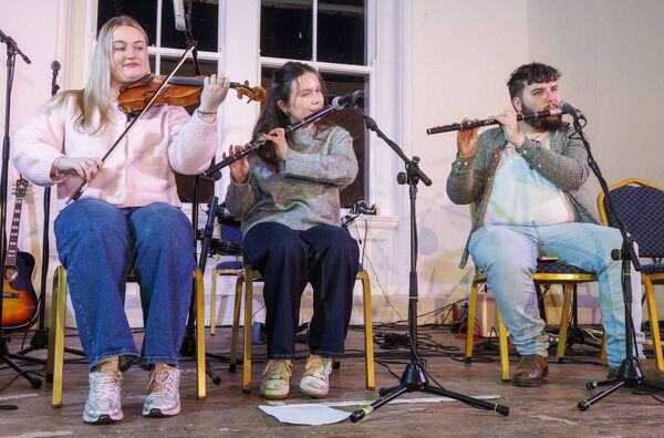 Musicians Kate Gould, Emma Haberlin and Sonny Cahill performing at the launch of the arts plan Musicians Kate Gould, Emma Haberlin and Sonny Cahill performing at the launch of the arts plan